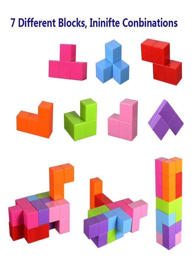 Wtohobby Magnetic Soma Cube Block- Children's Educational Toys Magnetic Tiles for Kids Stress Relief Toy Puzzle Cubes to Develops Intelligence, Ideal for Birthday Gifts (Opaque) - Image 3